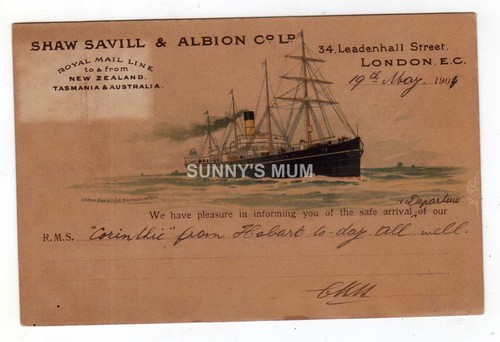 Shipping shaw savill - savill, &