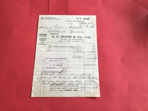 Shaw co ltd - c, 1936